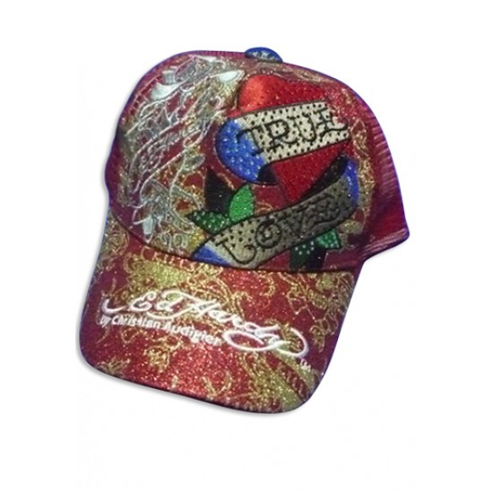 Ed Hardy Cap True Love Embroider Foil Red
