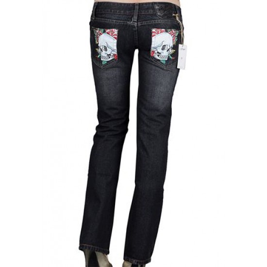 Ed Hardy Womens Jeans Washed straight cut Blue 06