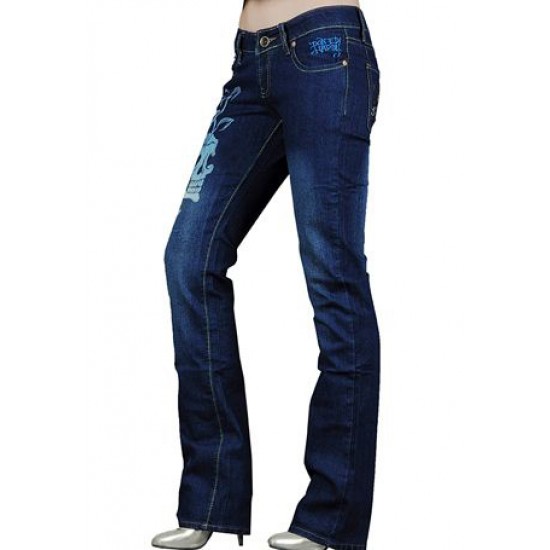 Ed Hardy Womens Jeans Washed straight cut Blue 13