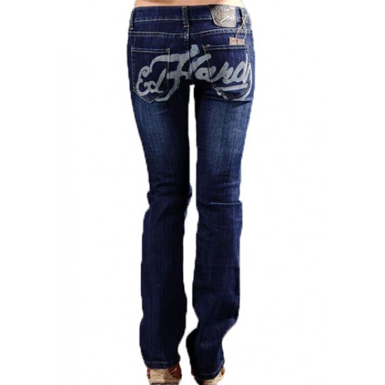Ed Hardy Womens Jeans Washed straight cut Blue 12