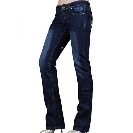 Ed Hardy Womens Jeans Washed straight cut Blue 01