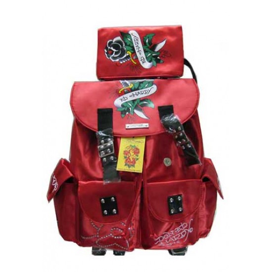 Ed Hardy Bag Backpack Red