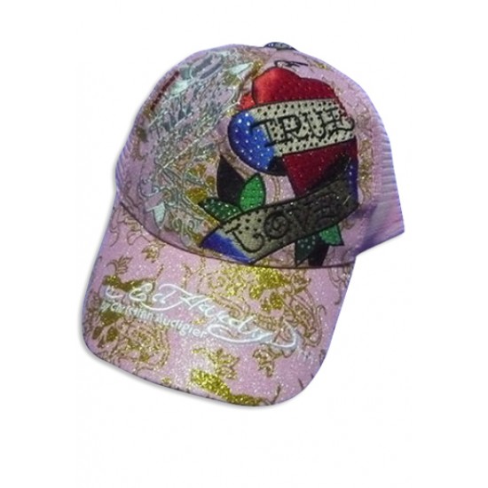Ed Hardy Cap True Love Embroider Foil Pink