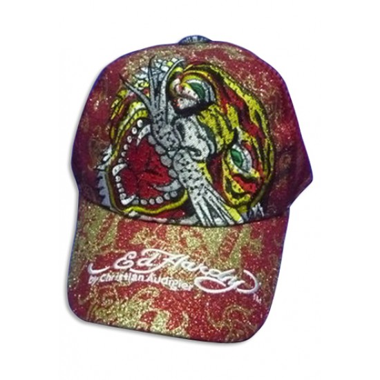 Ed Hardy Cap Tiger EmbroiderStencil Foil Red
