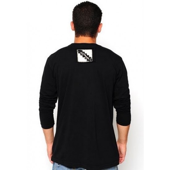 Ed Hardy Mens Long Sleeve T-Shirt Eagle Basic 5008 Black
