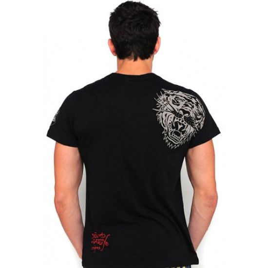 Ed Hardy Homme Court Sleeve T-Shirt Tiger Specialty Tee Black
