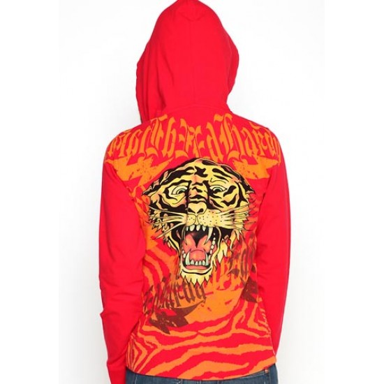 Ed Hardy Femme Hoody New Tiger Specialty Red Sale